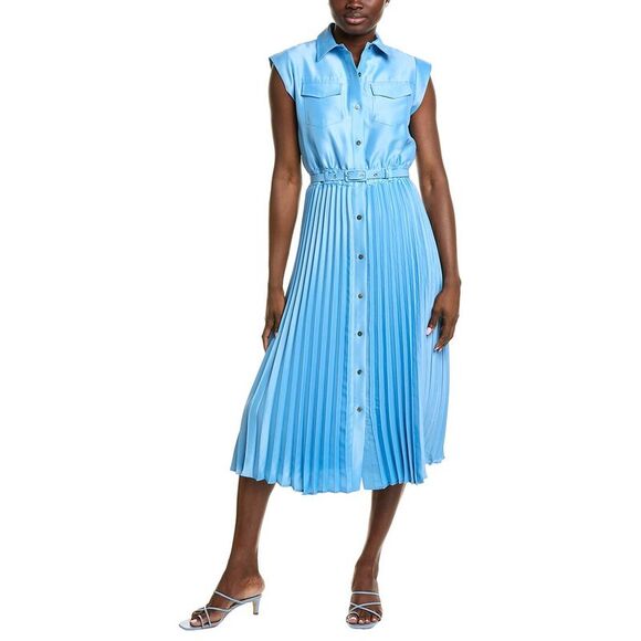 Elie Tahari Womens  Natalya Shirt Dress, Blue - Picture 1 of 3